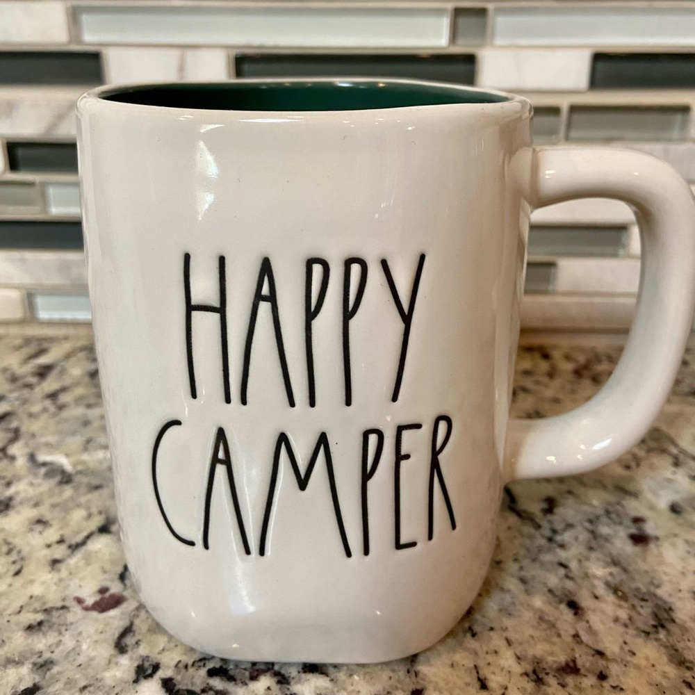 Rae Dunn “Happy Camper" Double Sided Mug With RV on Back